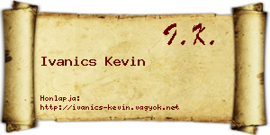 Ivanics Kevin névjegykártya